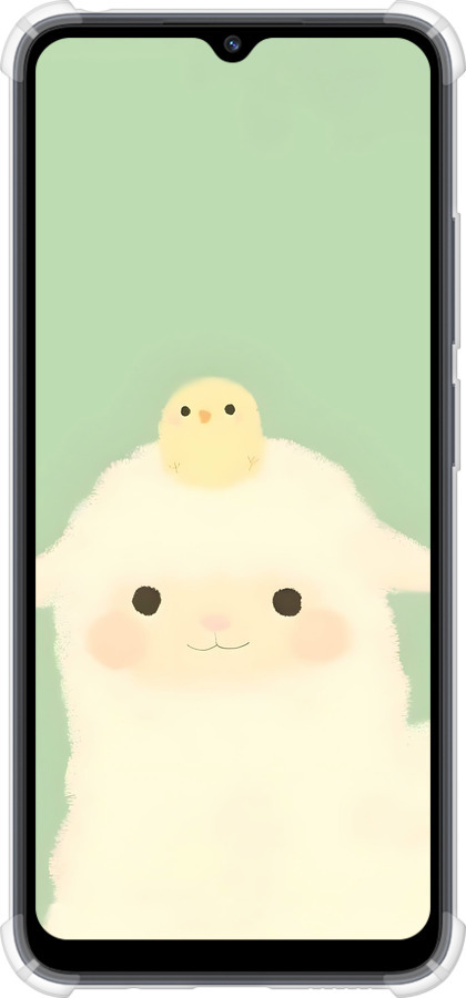 Силикон с усиленными углами чехол Барашек и ципленок для Xiaomi Redmi 12C - 6369sp-2962 изображение 