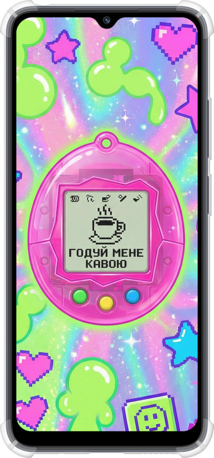 Силикон с усиленными углами чехол Y2K Aesthetic Retro Pet: Годуй мене кавою для Xiaomi Redmi 12C - 6784sp-2962 изображение 