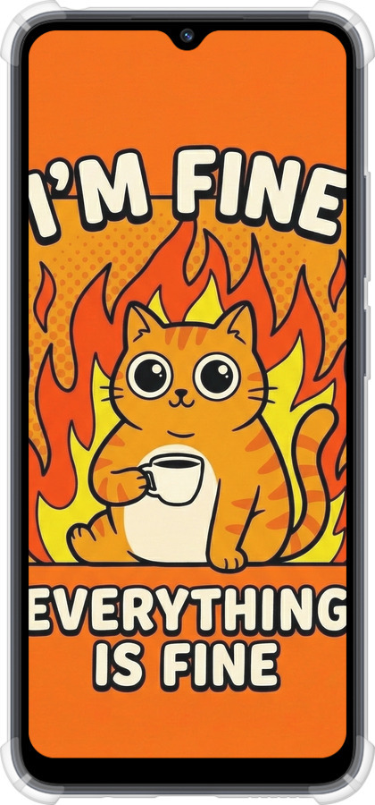 Силикон с усиленными углами чехол Funny Cat для Xiaomi Redmi 12C - 6786sp-2962 изображение 