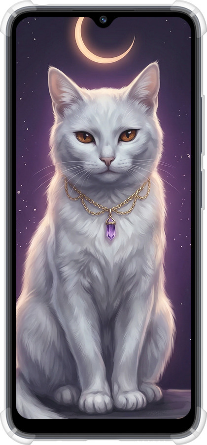 Силіконовий протиударний с посиленими кутами чехол Mystic White Cat Gothic Dark Purple Gold для Xiaomi Redmi 12C - 6805sp-2962 изображение 