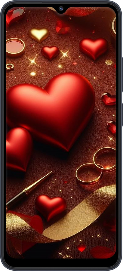 Силиконовый чехол Сердечки v3 для Xiaomi Redmi 12C - 5833u-2962 изображение 