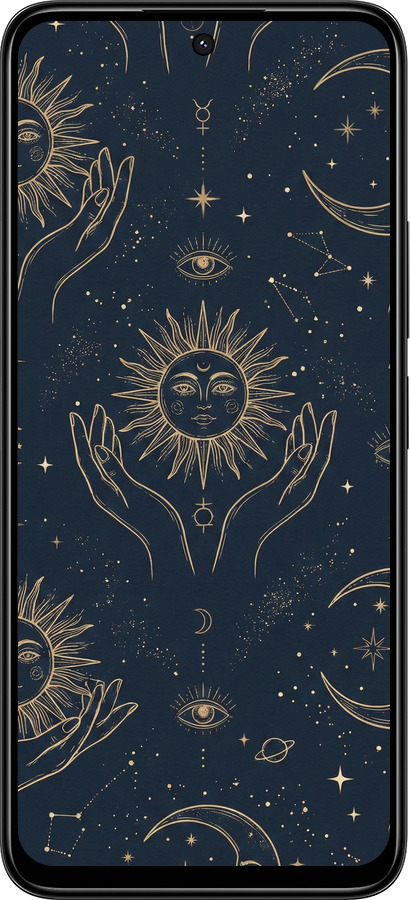 TPU чехол Celestial Harmony: Sun & Moon Gold Mystic Pattern для Xiaomi Redmi 13 4G - 6778b-3751 изображение 