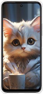 Силикон с усиленными углами чехол White cat для Xiaomi Poco M6 4G - 5646sp-3798 изображение 