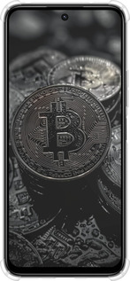 Силіконовий протиударний с посиленими кутами чехол Black Bitcoin для Xiaomi Poco M6 4G - 6090sp-3798 изображение 