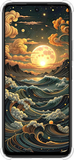 Силикон с усиленными углами чехол Арт волны для Xiaomi Poco M6 4G - 6332sp-3798 изображение 