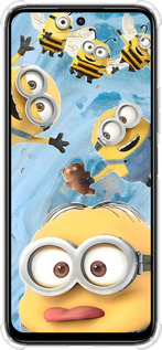 Силикон с усиленными углами чехол Миньоны для Xiaomi Poco M6 4G - 6386sp-3798 изображение 