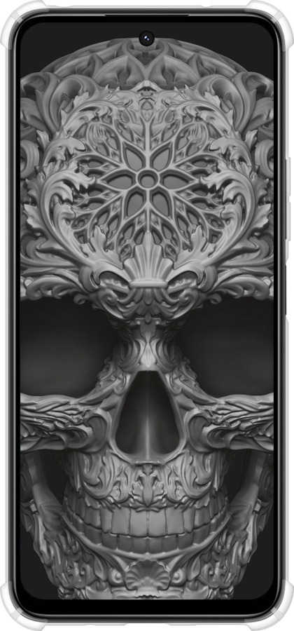 Силикон с усиленными углами чехол skull-ornament для Xiaomi Poco M6 4G - 4101sp-3798 изображение 