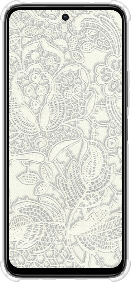 Силикон с усиленными углами чехол Белое кружево для Xiaomi Poco M6 4G - 4383sp-3798 изображение 