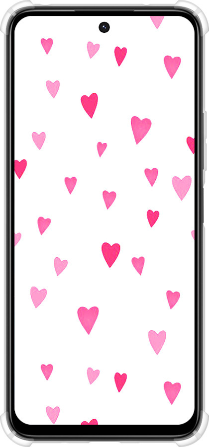Силикон с усиленными углами чехол Сердечки 2 для Xiaomi Poco M6 4G - 4763sp-3798 изображение 