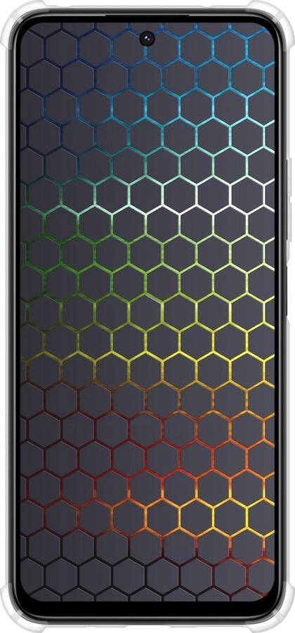 Силикон с усиленными углами чехол Переливающиеся соты для Xiaomi Poco M6 4G - 498sp-3798 изображение 