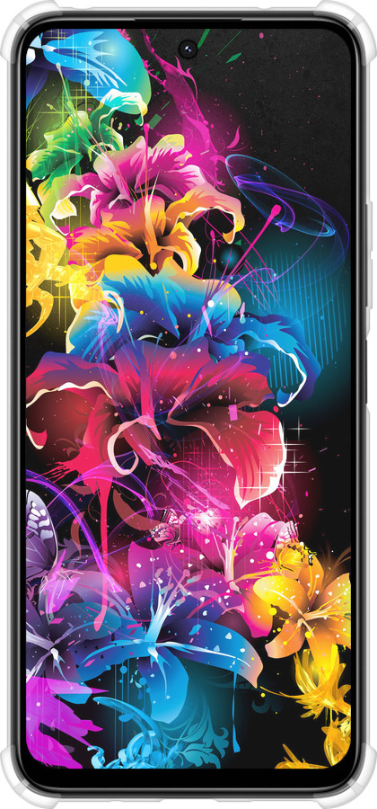 Силикон с усиленными углами чехол Абстрактные цветы для Xiaomi Poco M6 4G - 511sp-3798 изображение 