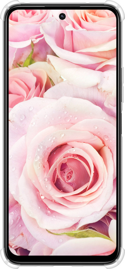 Силикон с усиленными углами чехол Розы для Xiaomi Poco M6 4G - 525sp-3798 изображение 