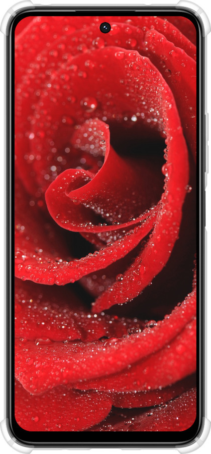 Силикон с усиленными углами чехол Красная роза для Xiaomi Poco M6 4G - 529sp-3798 изображение 