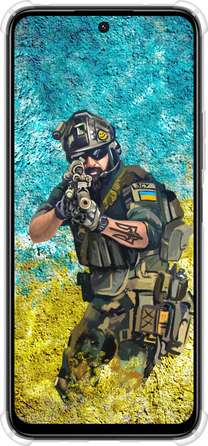 Силикон с усиленными углами чехол Воин ЗСУ для Xiaomi Poco M6 4G - 5311sp-3798 изображение 