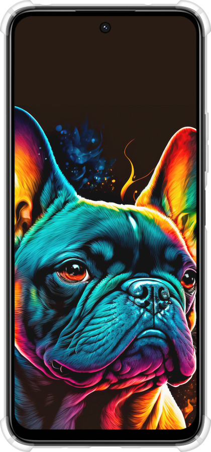 Силикон с усиленными углами чехол Яркий бульдог для Xiaomi Poco M6 4G - 5547sp-3798 изображение 