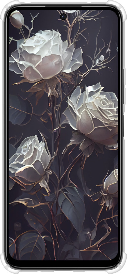 Силикон с усиленными углами чехол Розы 2 для Xiaomi Poco M6 4G - 5550sp-3798 изображение 