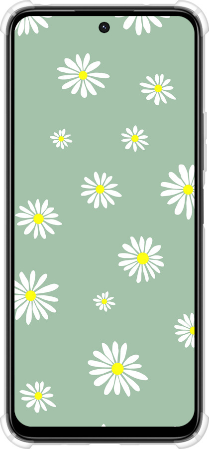 Силикон с усиленными углами чехол Ромашки v4 для Xiaomi Poco M6 4G - 5603sp-3798 изображение 