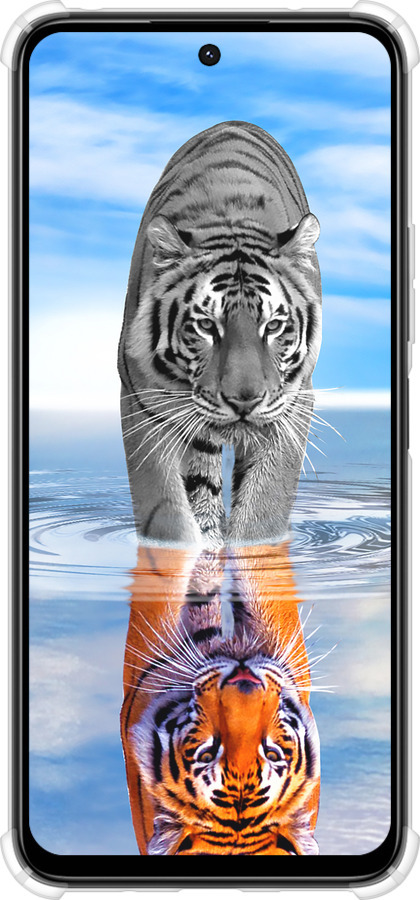 Силикон с усиленными углами чехол Тигр для Xiaomi Poco M6 4G - 6016sp-3798 изображение 