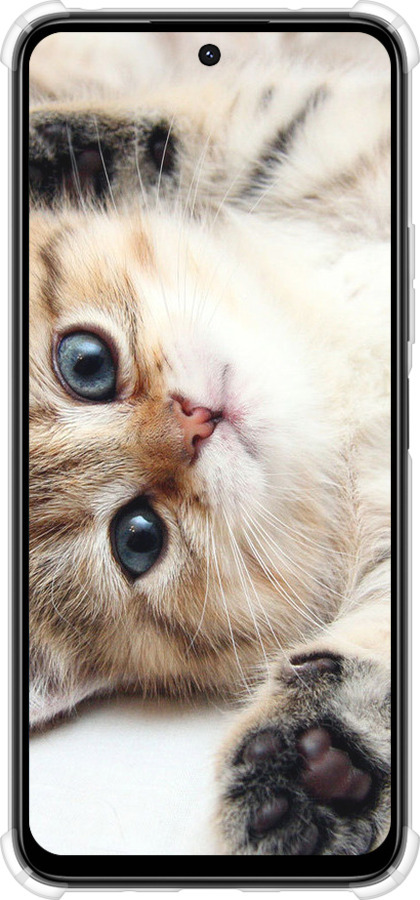 Силикон с усиленными углами чехол Котик для Xiaomi Poco M6 4G - 6024sp-3798 изображение 