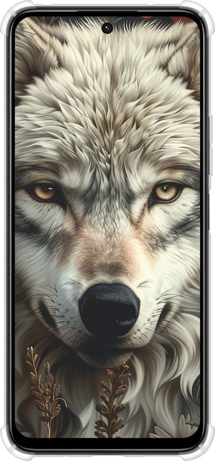 Силикон с усиленными углами чехол Волчий взгляд для Xiaomi Poco M6 4G - 6066sp-3798 изображение 