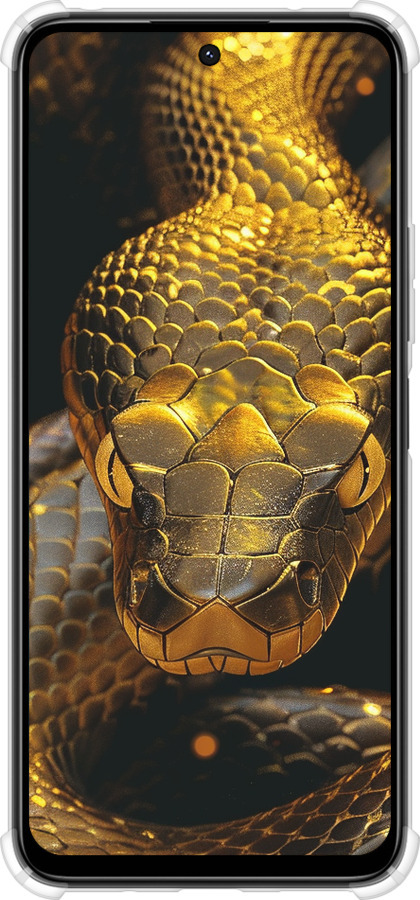 Силикон с усиленными углами чехол Golden snake для Xiaomi Poco M6 4G - 6072sp-3798 изображение 