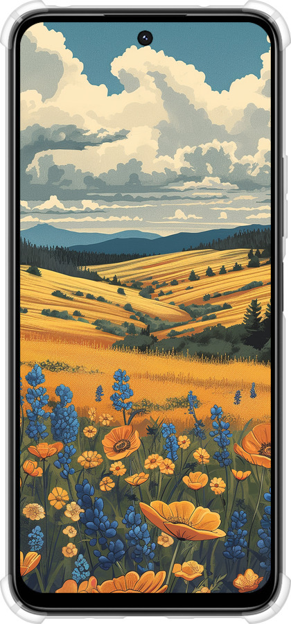 Силикон с усиленными углами чехол Украинское поле для Xiaomi Poco M6 4G - 6082sp-3798 изображение 