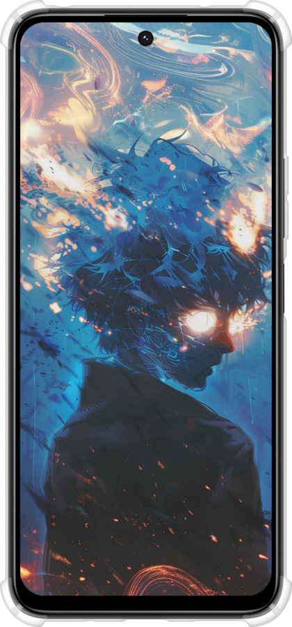 Силикон с усиленными углами чехол Сатору Годжо для Xiaomi Poco M6 4G - 6129sp-3798 изображение 