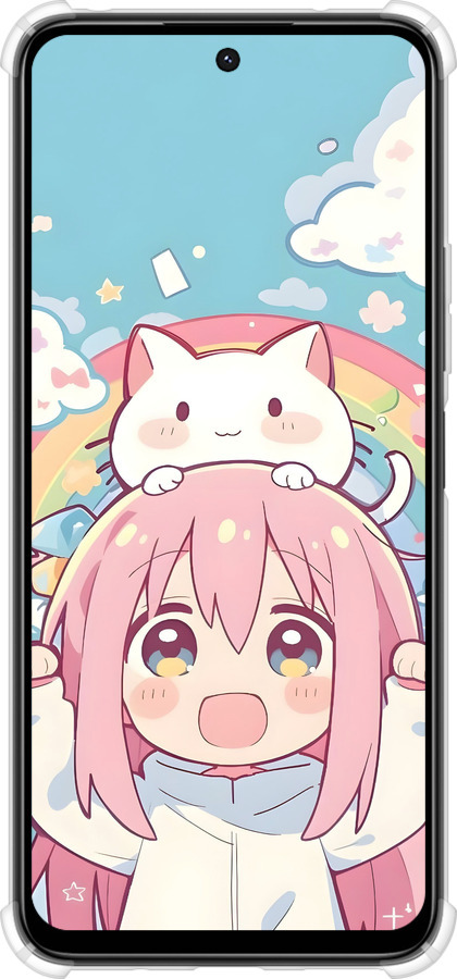 Силикон с усиленными углами чехол Девочка аниме радуга для Xiaomi Poco M6 4G - 6304sp-3798 изображение 