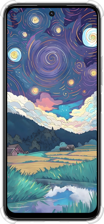 Силикон с усиленными углами чехол Креативный арт для Xiaomi Poco M6 4G - 6322sp-3798 изображение 