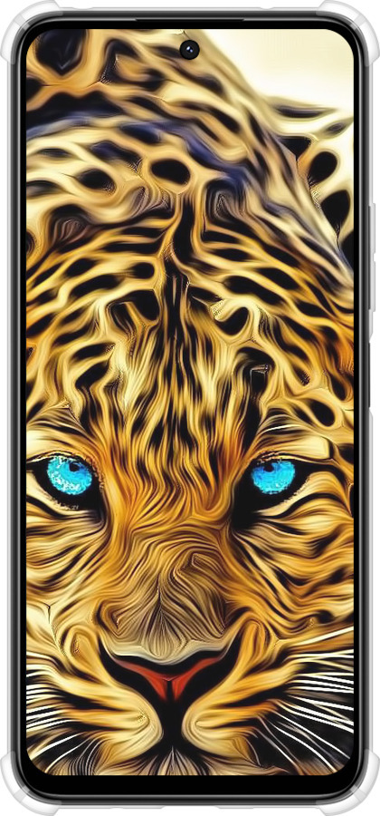 Силикон с усиленными углами чехол Леопард для Xiaomi Poco M6 4G - 6611sp-3798 изображение 
