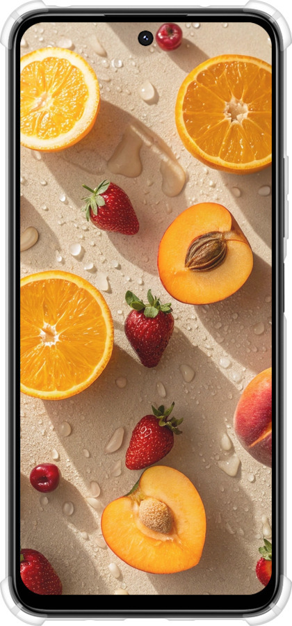 Силикон с усиленными углами чехол Фрукты 3 для Xiaomi Poco M6 4G - 6703sp-3798 изображение 