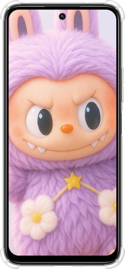 Силикон с усиленными углами чехол Лабубу для Xiaomi Poco M6 4G - 6708sp-3798 изображение 