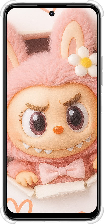 Силіконовий протиударний с посиленими кутами чехол Лабубу 2 для Xiaomi Poco M6 4G - 6710sp-3798 изображение 