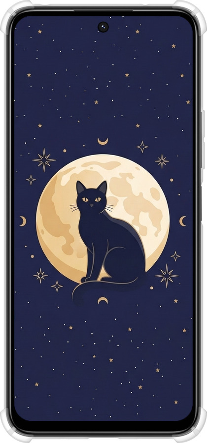 Силіконовий протиударний с посиленими кутами чехол Cute Cat Celestial/Witchy для Xiaomi Poco M6 4G - 6787sp-3798 изображение 