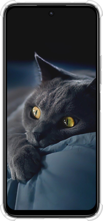 Силикон с усиленными углами чехол Дымчатый кот для Xiaomi Poco M6 4G - 825sp-3798 изображение 