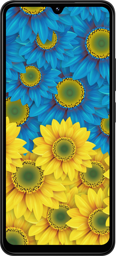 TPU чехол Жёлто-голубые цветы для Xiaomi Redmi 14C - 1048b-3768 изображение 
