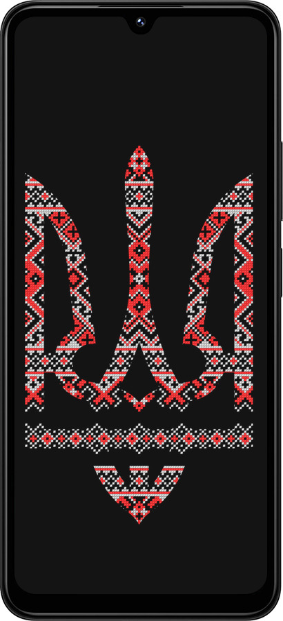 TPU чехол Герб - вишиванка на чорному фоні для Xiaomi Redmi 14C - 1196b-3768 изображение 