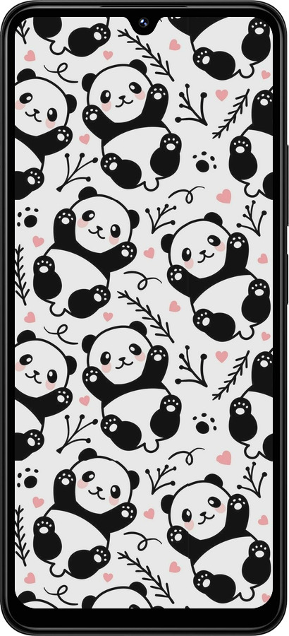 TPU чехол Панды для Xiaomi Redmi 14C - 4318b-3768 изображение 
