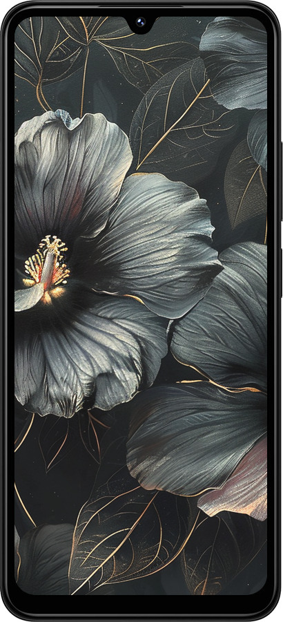 TPU чехол Черные цветы для Xiaomi Redmi 14C - 6031b-3768 изображение 