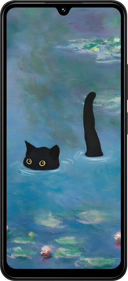 TPU чехол С изображением кота и водяной лилии Monet для Xiaomi Redmi 14C - 6519b-3768 изображение 