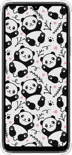 Силикон с усиленными углами чехол Панды для Xiaomi Poco M7 - 4318sp-4141 изображение 