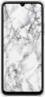 Силіконовий протиударний с посиленими кутами чехол Мармур білий для Xiaomi Poco M7 - 4480sp-4141 изображение 