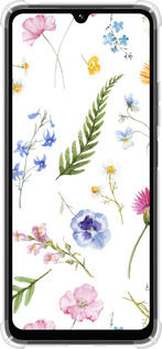 Силикон с усиленными углами чехол Цветочный фон v2 для Xiaomi Poco M7 - 5472sp-4141 изображение 