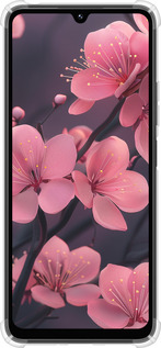 Силіконовий протиударний с посиленими кутами чехол Пурпурова сакура для Xiaomi Poco M7 - 6075sp-4141 изображение 