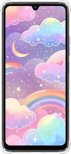 Силикон с усиленными углами чехол Облака и радуга для Xiaomi Poco M7 - 6312sp-4141 изображение 