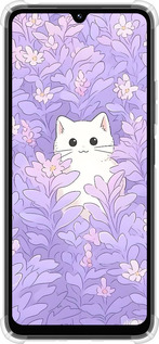 Силикон с усиленными углами чехол Котик в цветах для Xiaomi Poco M7 - 6390sp-4141 изображение 
