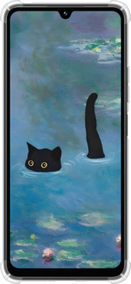 Силикон с усиленными углами чехол С изображением кота и водяной лилии Monet для Xiaomi Poco M7 - 6519sp-4141 изображение 