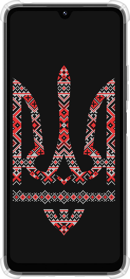 Силикон с усиленными углами чехол Герб - вышиванка на черном фоне для Xiaomi Poco M7 - 1196sp-4141 изображение 