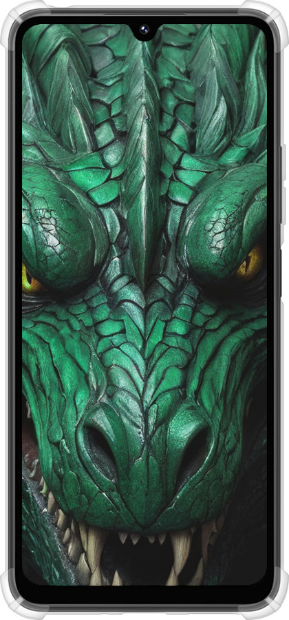 Силикон с усиленными углами чехол Зелёный дракон v2 для Xiaomi Poco M7 - 5817sp-4141 изображение 
