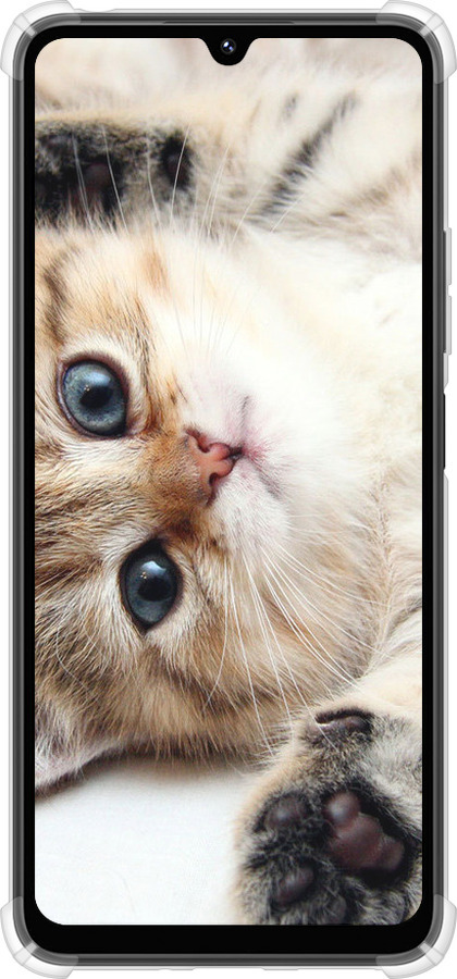 Силикон с усиленными углами чехол Котик для Xiaomi Poco M7 - 6024sp-4141 изображение 